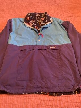 Chubbies Two-Tone Teal and Purple Pullover Jacket